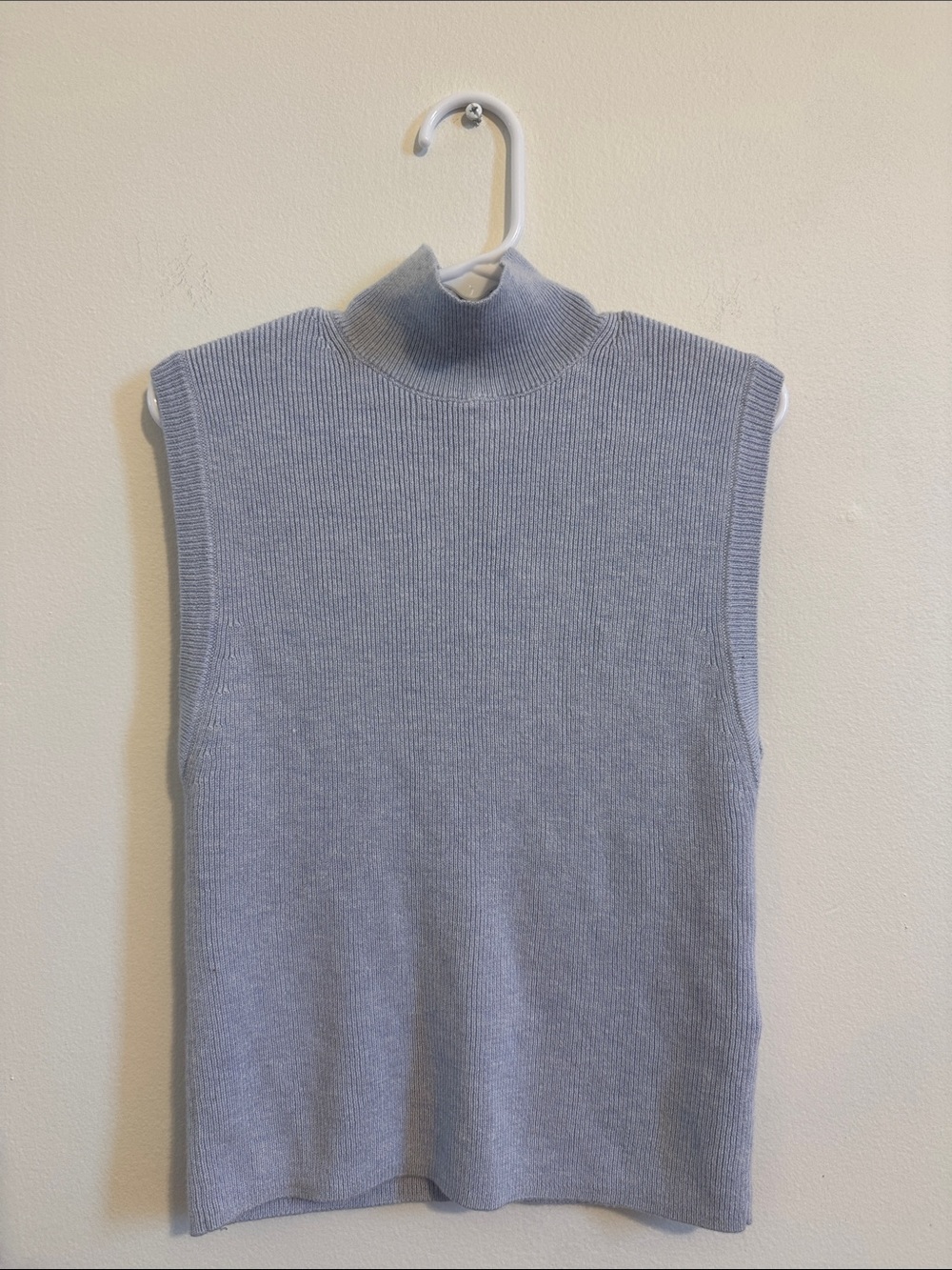 Forever 21 Light Blue Ribbed Mock Neck Tank